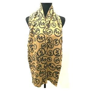 Michael Kors Signature Logo Scarf, Tan/Gray